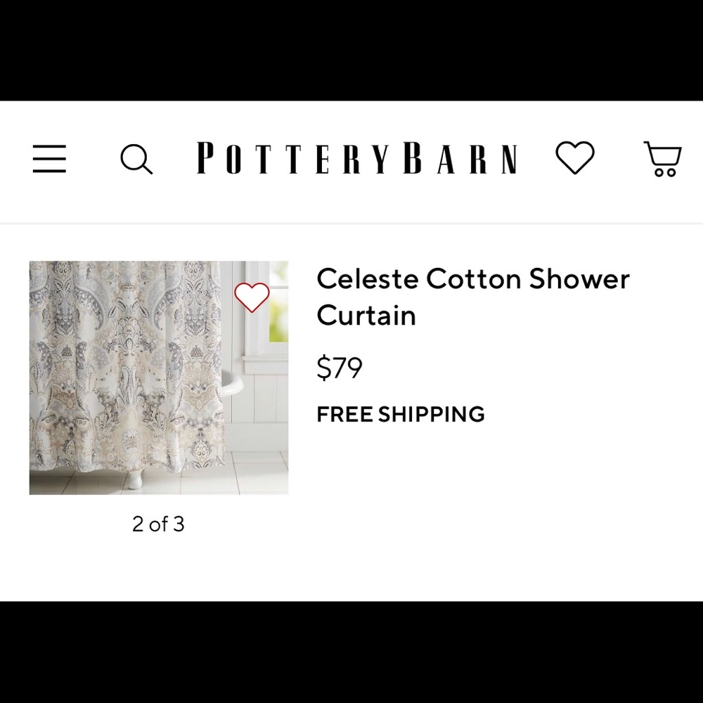 Pottery Barn shower curtain